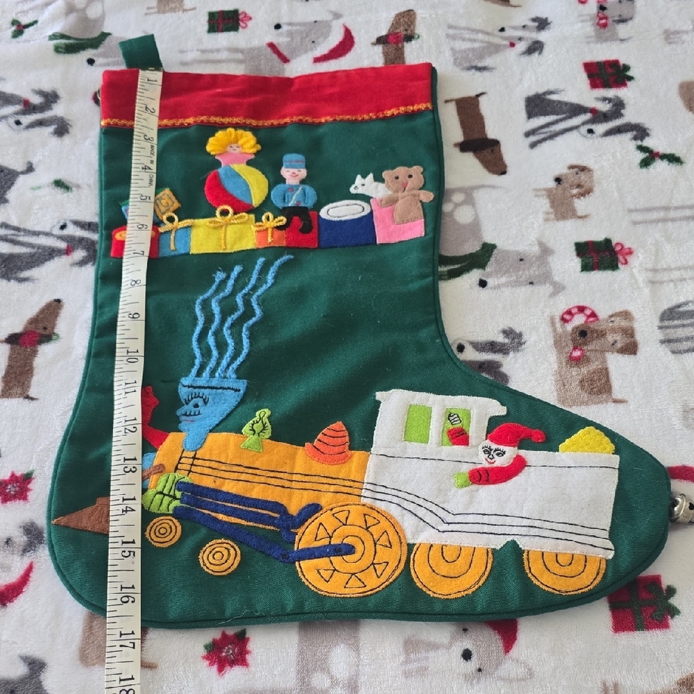 Festive Train Christmas Stocking